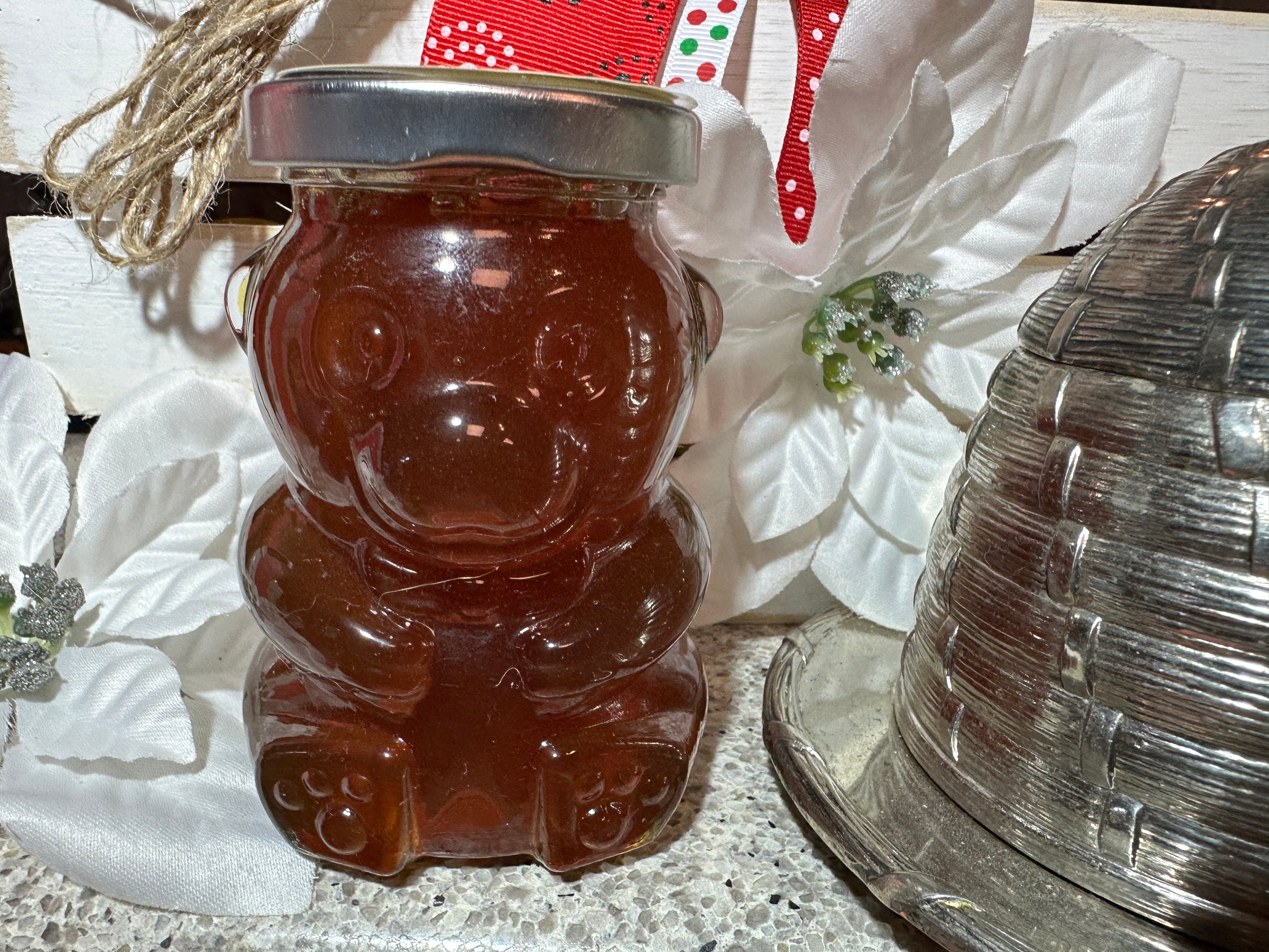 8oz Raw Texas Real Honey in Reusable Glass Bear
