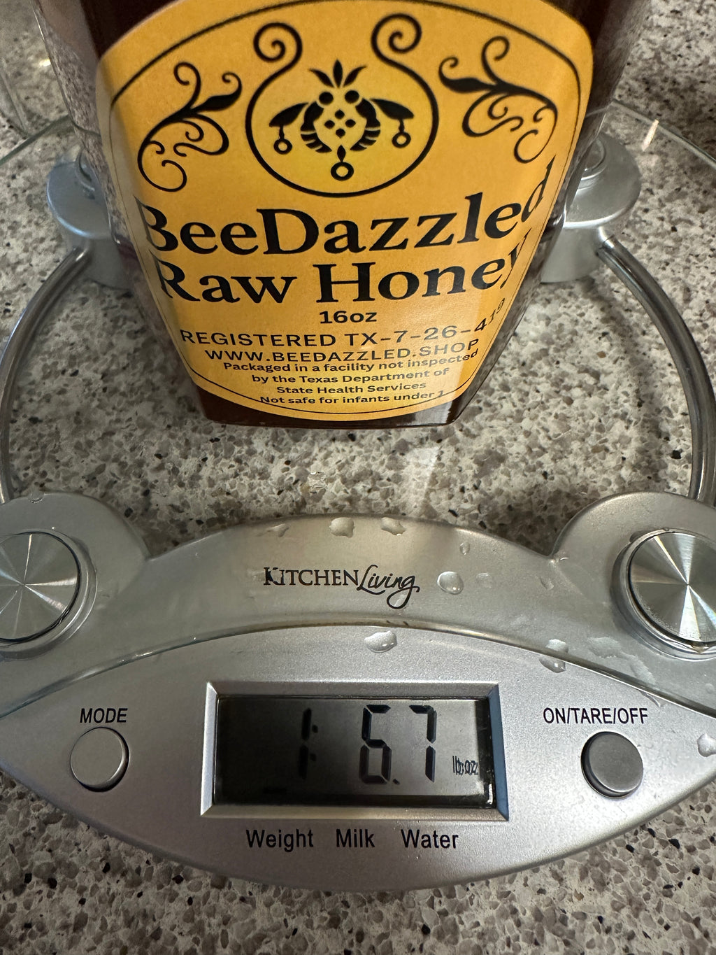 22 oz Raw Texas Real Honey in Reusable Glass Jar