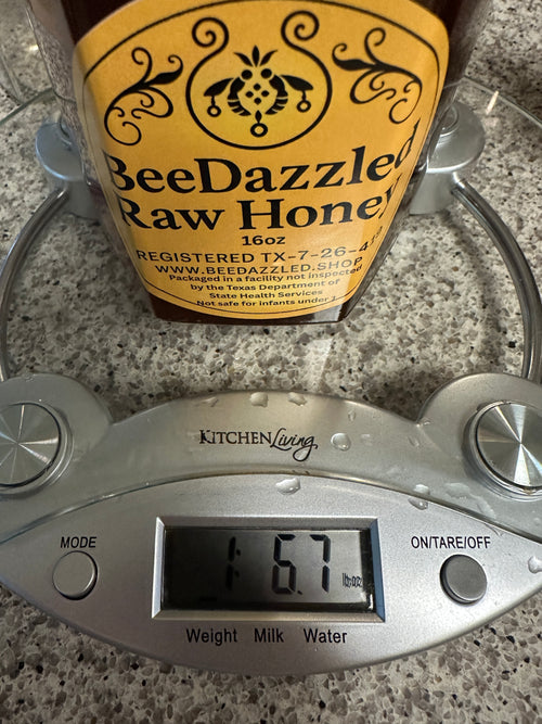 22 oz Raw Texas Real Honey in Reusable Glass Jar