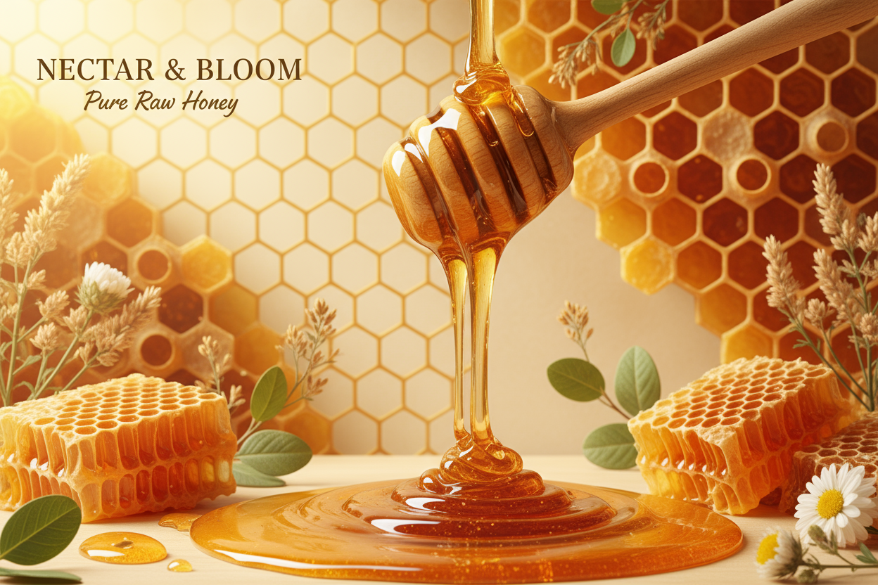Raw Natural Honey Design